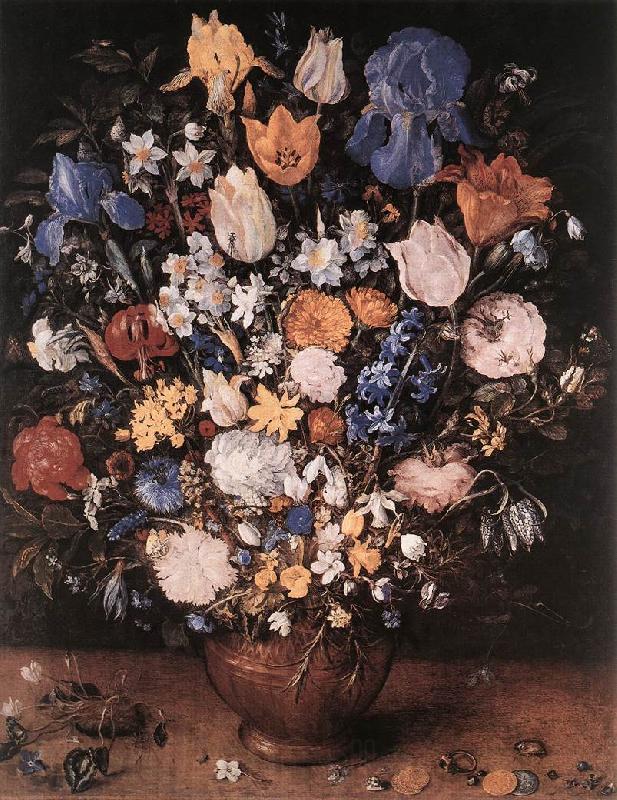 BRUEGHEL, Jan the Elder Bouquet in a Clay Vase f Norge oil painting art